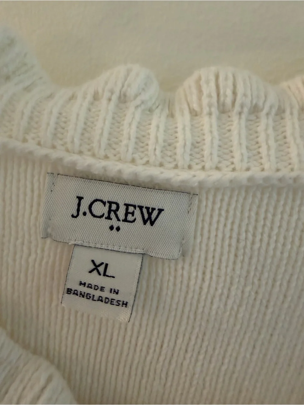 J. Crew Factory Cream Cable Knit Scoop Neck Sweater